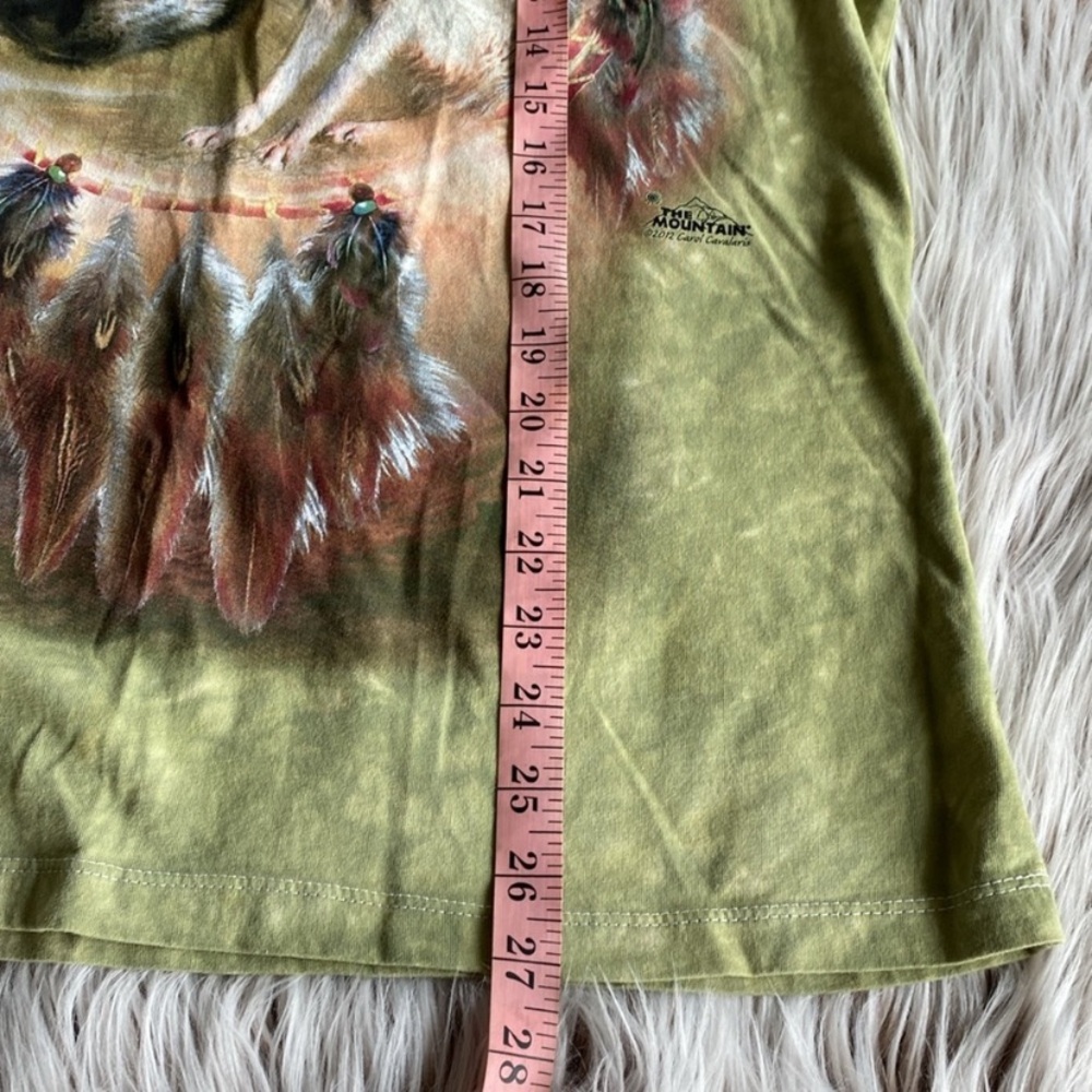 The Mountain Wolf T-Shirt Green Tie Dye Short Sleeve Native American Large - Picture 7 of 7